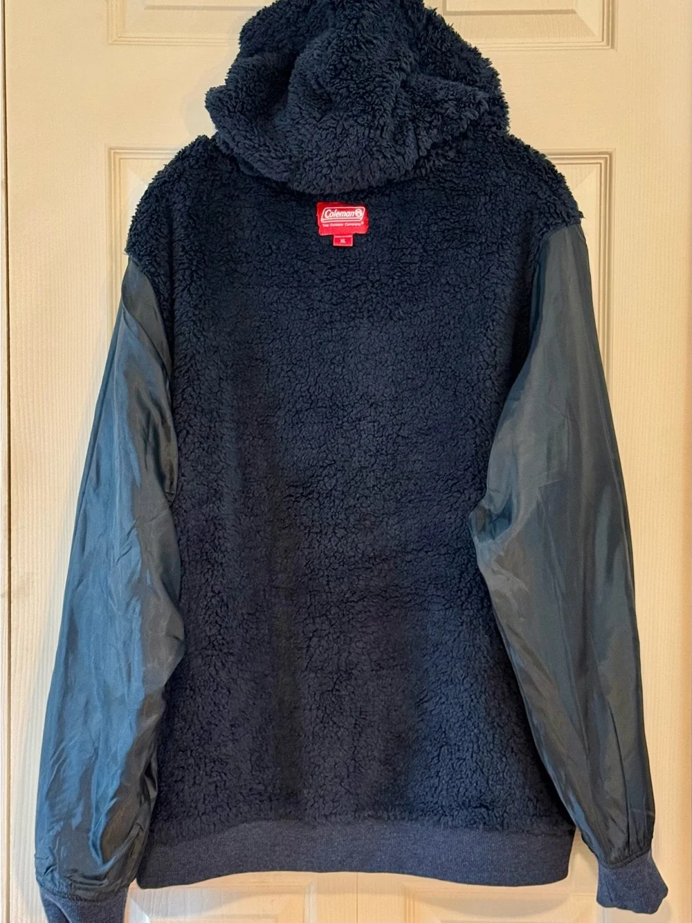 Coleman Navy Full-Zip Hooded Sherpa-Lined Sweater
